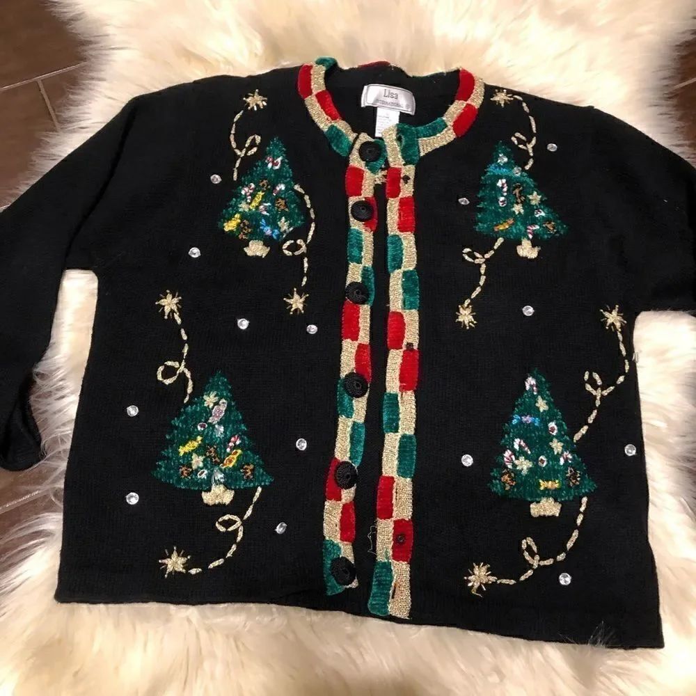 Lisa International vintage Christmas sweater sizeL